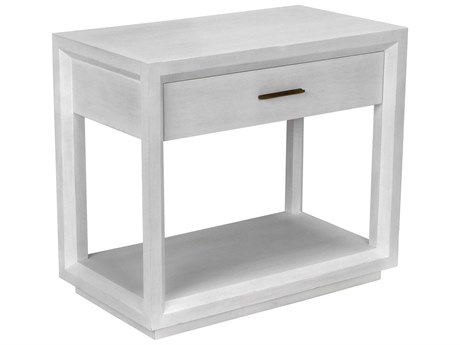 Noir Antony Rectangular Wood White Wash End Table