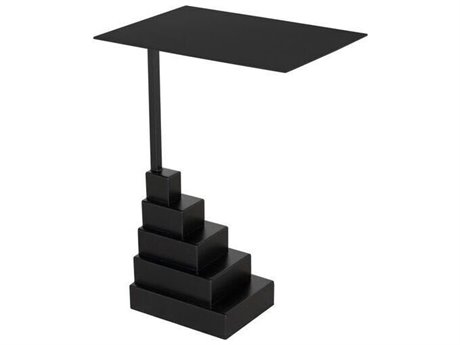 Noir Rectangular Metal Matte Black End Table