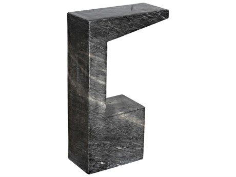 Noir Rectangular Black Marble End Table
