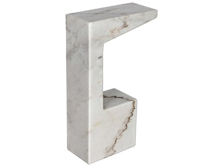 Noir Rectangular White Marble End Table