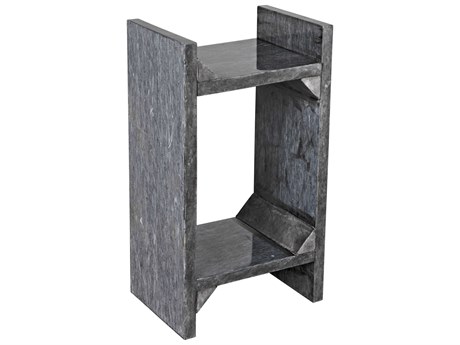 Noir Rectangular Black Marble End Table