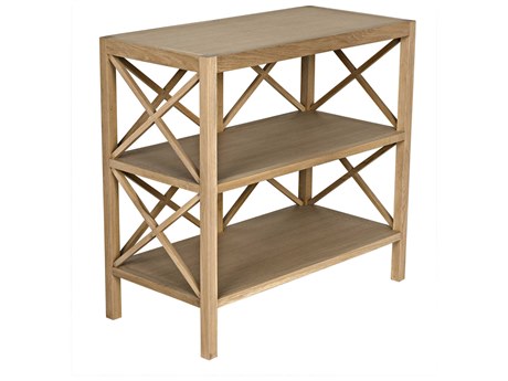 Noir Nikolai Rectangular Wood Clear Flat End Table