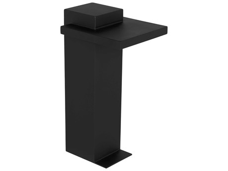Noir Brienne Rectangular Metal Matte Black End Table