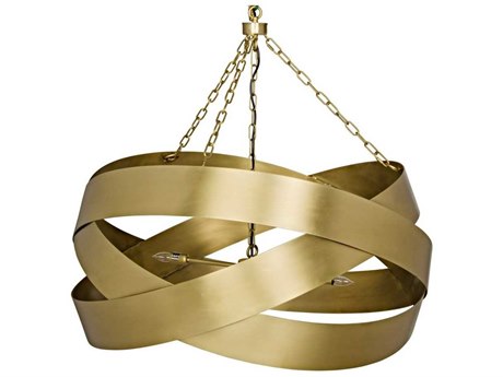 Noir Fixed Lighting 4-Light Antique Brass Pendant
