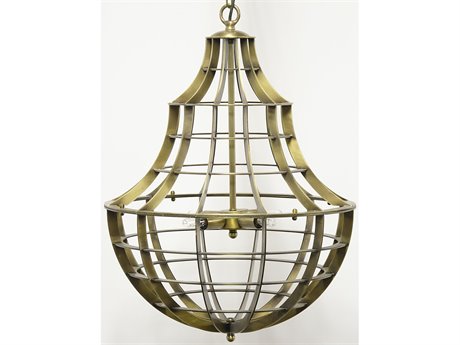 Noir Ribcage 4-Light Antique Brass Candelabra Chandelier