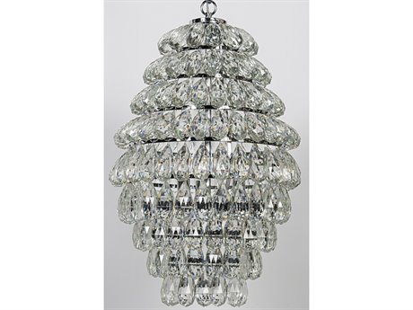 Noir Illumination 3-Light Chrome Crystal Glass Tiered Chandelier