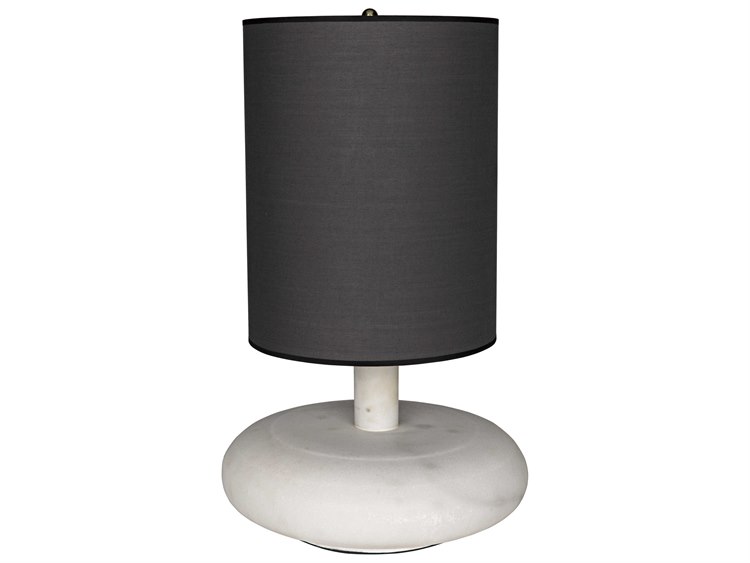 Noir Furniture Oblony White Marble Buffet Lamp With Black Shade Noir Furniture Oblony White Marble Buffet Lamp With Black Shade