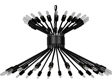 Noir 48-Light Matte Black Sputnik Chandelier