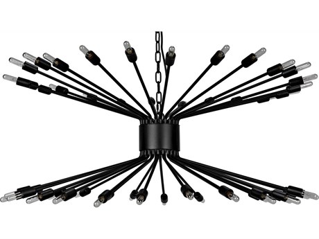 Noir 48-Light Matte Black Sputnik Chandelier