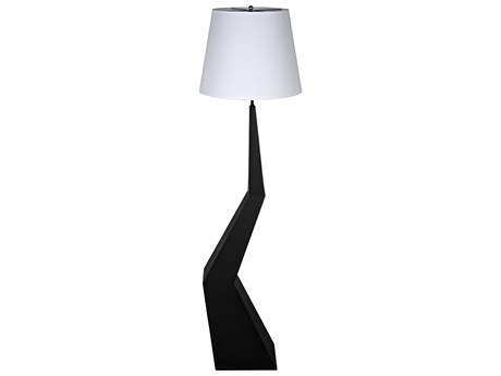 Noir Black Metal White Floor Lamp