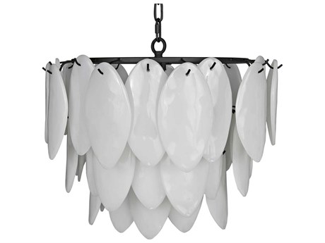 Noir 4-Light Matte Black Glass Pendant