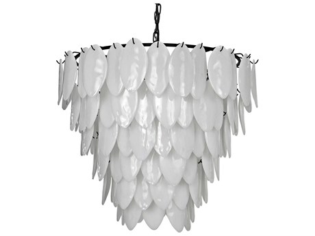 Noir 8-Light Matte Black Glass Pendant