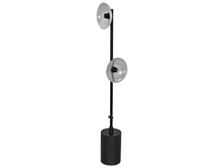 Noir Matte Black Glass Floor Lamp