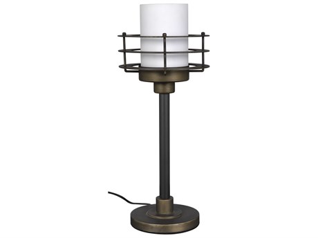 Noir Lighthouse Matte Black With Antique Brass Accents Buffet Lamp