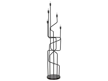 Noir Black Metal Floor Lamp