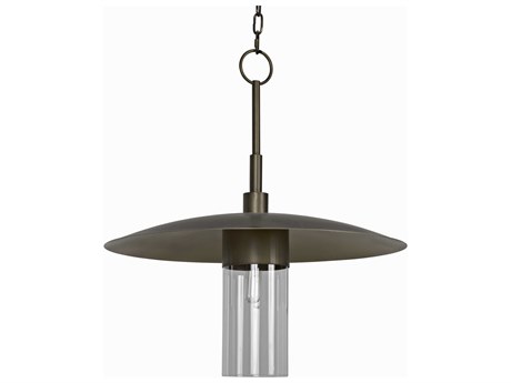 Noir 1-Light Brass Glass Cylinder Dome Pendant