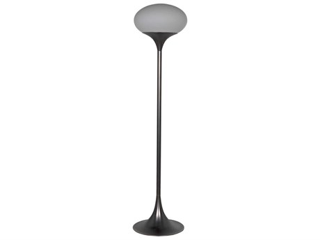 Noir Gun Metal Glass Gunmetal Floor Lamp
