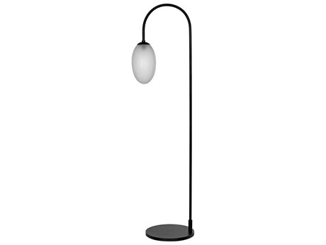 Noir Matte Black Glass Floor Lamp