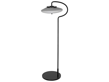 Noir Matte Black Glass Floor Lamp