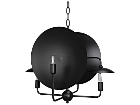 Noir 4-Light Matte Black Chandelier