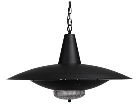 Noir UFO 1-Light Matte Black Bowl Pendant