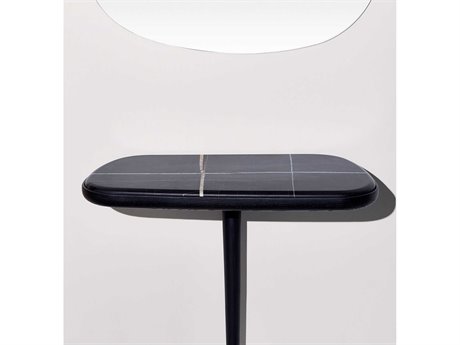 Nomon Oval Black Stained Ash Sahara Noir Marble Console Table