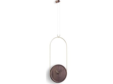 Nomon Colgante Brass Walnut Wall Clock