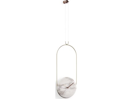 Nomon Colgante Brass Calacatta Gold Marble Wall Clock