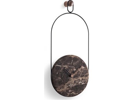 Nomon Eslabon Black Emperador Marble Wall Clock