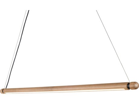 Nomon Linea 1-Light Oak Graphite Wood Linear Island Pendant