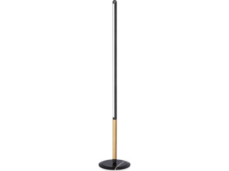 Nomon Linea Black Wood Brass Floor Lamp
