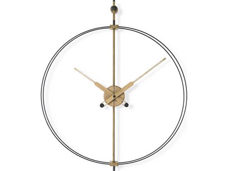 Nomon Mini Barcelona Black Brass Wall Clock