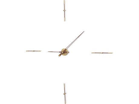 Nomon Merlin Polished Brass Walnut Wall Clock