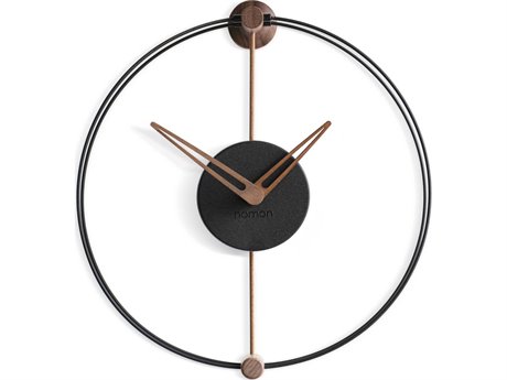 Nomon Nano Walnut Black Wall Clock