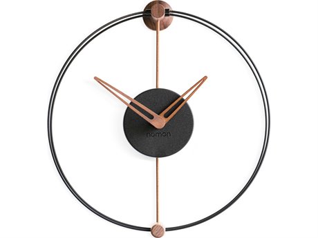 Nomon Nano Oak Black Wall Clock