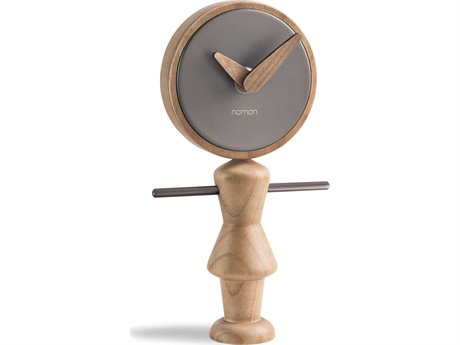 Nomon Nena Oak Graphite Clock