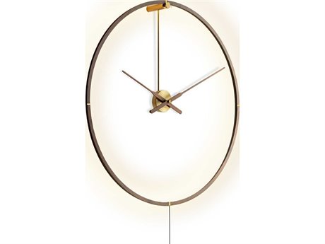 Nomon Ombra Brass Walnut Wall Clock