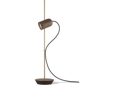 Nomon Onfa Walnut Wood Brass Buffet Lamp
