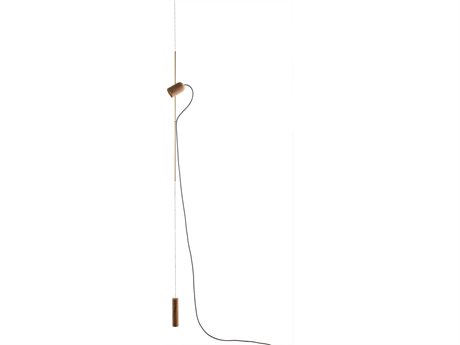 Nomon Onfa 1-Light Walnut Wood Brass Linear Mini Pendant