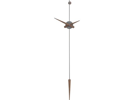 Nomon Punto Y Coma Graphite Brass Walnut Wall Clock