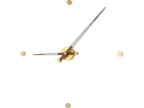 Nomon Rodon Polished Brass Walnut Wall Clock