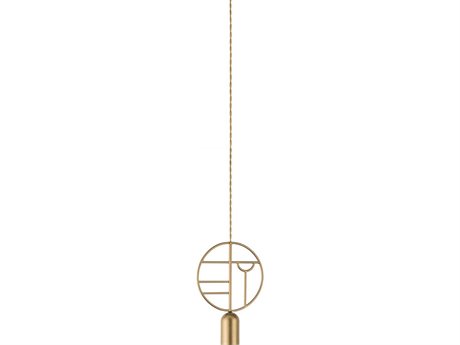 Nomon Wooden Dots 1-Light Brass Geometric Mini Pendant