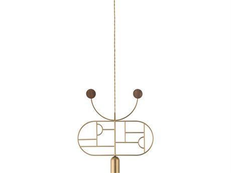 Nomon Wooden Dots 1-Light Brass Walnut Geometric Pendant