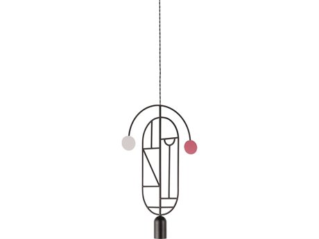Nomon Wooden Dots 1-Light Black White Pink Geometric Pendant