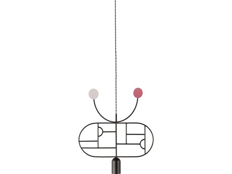 Nomon Wooden Dots 1-Light Black White Pink Geometric Pendant
