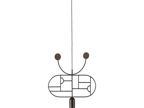 Nomon Wooden Dots 1-Light Black Walnut Geometric Pendant