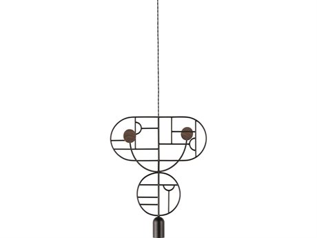 Nomon Wooden Dots 1-Light Black Walnut Geometric Pendant