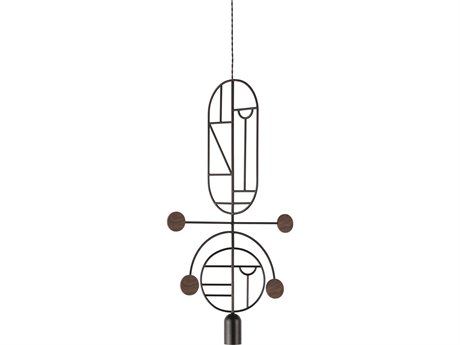 Nomon Wooden Dots 1-Light Black Walnut Geometric Pendant