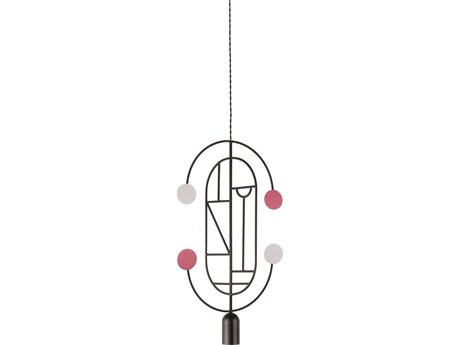 Nomon Wooden Dots 1-Light Black White Pink Geometric Pendant