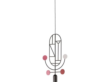 Nomon Wooden Dots 1-Light Black White Pink Red Geometric Pendant